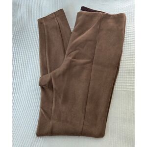 LOFT Brown Faux Suede Dress Pants